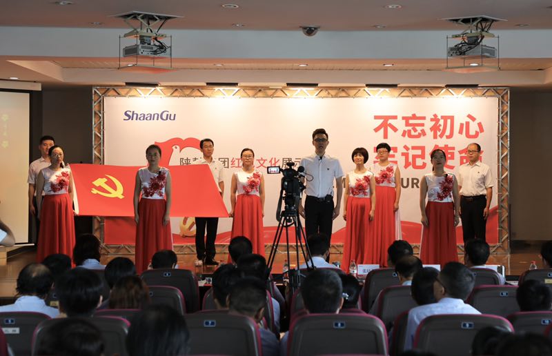 陜鼓戰(zhàn)略黨支部、投資證券黨支部聯(lián)合參賽隊(duì)表演主題朗誦《七月的天空》.jpg